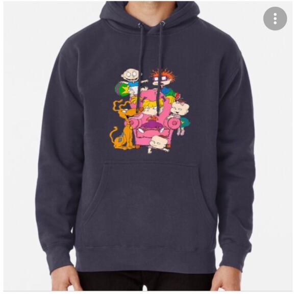 Nickelodeon Rugrats Unisex Burgundy Hooded Sweater Size XL - Picture 1 of 9